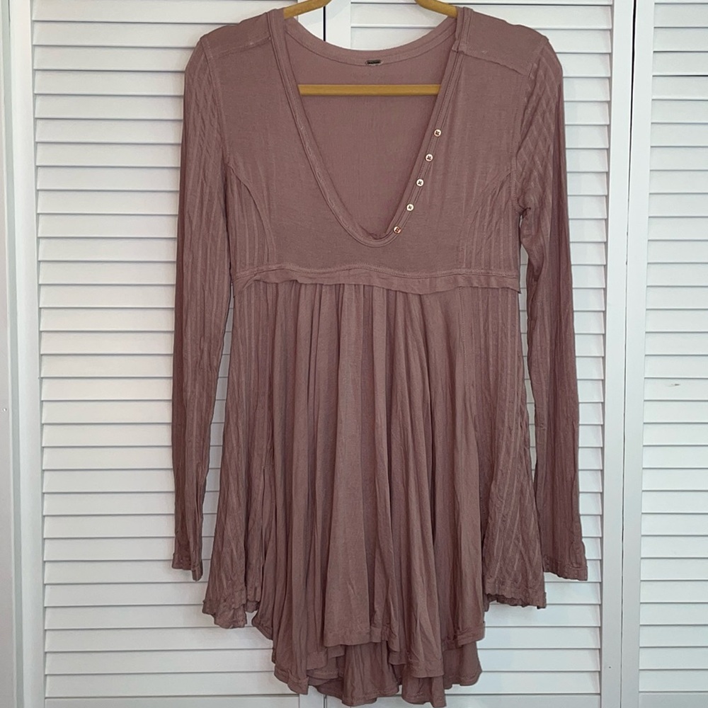 Elegant Mauve Long Sleeve Women's Top